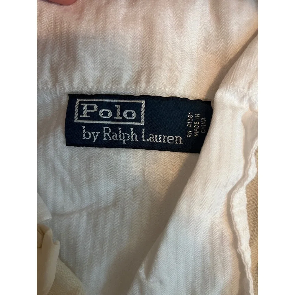VTG Polo Ralph Lauren Men's Shorts 42 Cream Linen Silk Blend Drawstring Casual